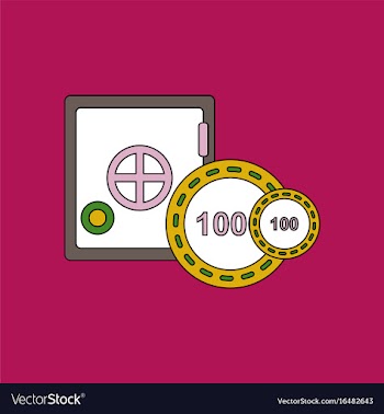 Flat icon design collection safe and chips vector image