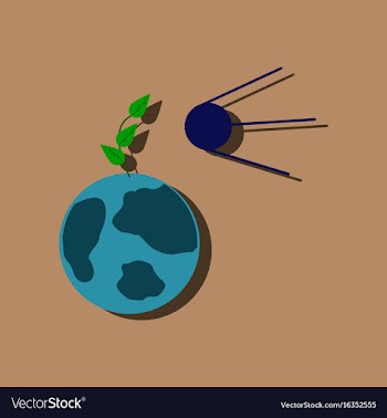 Flat icon design collection satellite and earth vector image