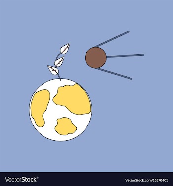 Flat icon design collection satellite and earth vector image