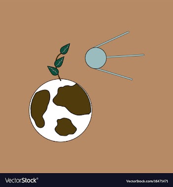 Flat icon design collection satellite and earth vector image