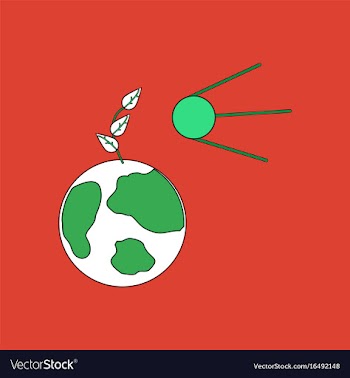 Flat icon design collection satellite and earth vector image