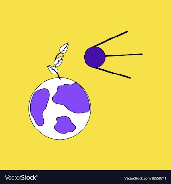 Flat icon design collection satellite and earth vector image