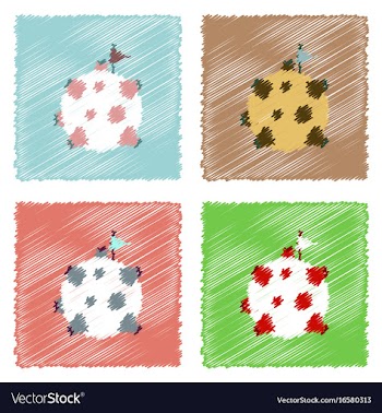 Flat icon design collection satellite and flag in vector image