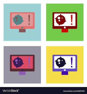 Flat icon design collection satellite and monitor vector image
