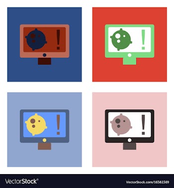Flat icon design collection satellite and monitor vector image