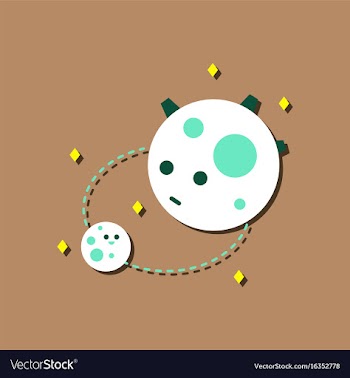 Flat icon design collection satellite and orbit vector image