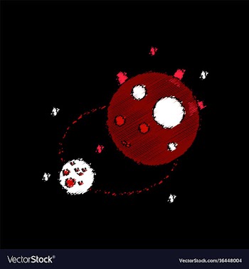 Flat icon design collection satellite and orbit vector image