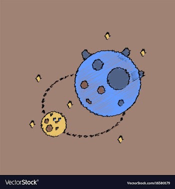 Flat icon design collection satellite and orbit vector image
