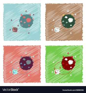 Flat icon design collection satellite and orbit vector image