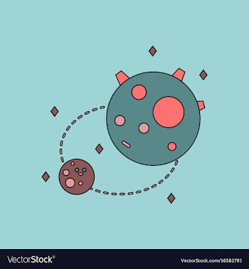 Flat icon design collection satellite and orbit vector image