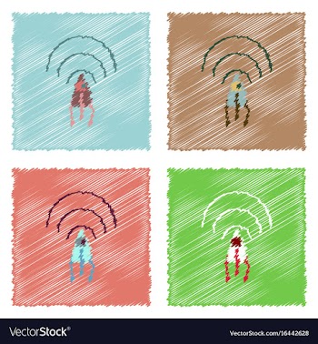 Flat icon design collection satellite and radio vector image