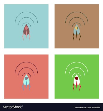Flat icon design collection satellite and radio vector image