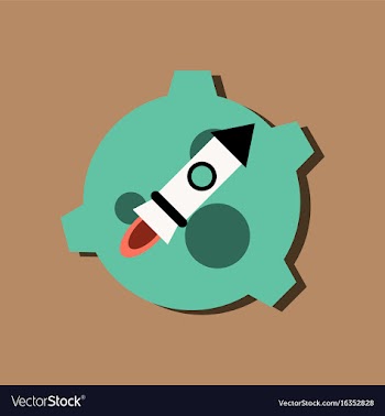 Flat icon design collection satellite and rocket vector image