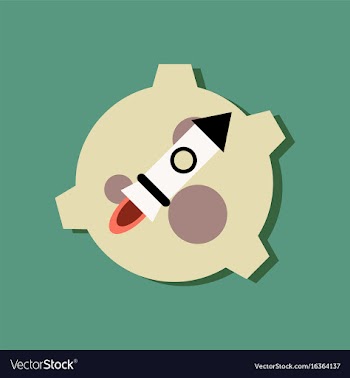 Flat icon design collection satellite and rocket vector image