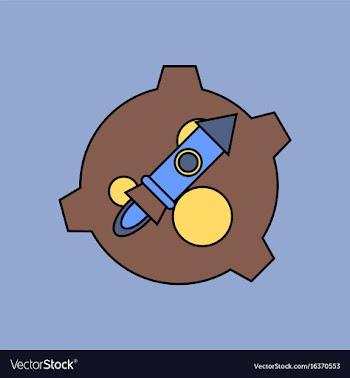 Flat icon design collection satellite and rocket vector image
