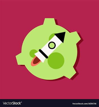 Flat icon design collection satellite and rocket vector image
