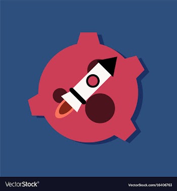 Flat icon design collection satellite and rocket vector image