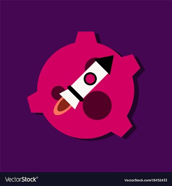 Flat icon design collection satellite and rocket vector image