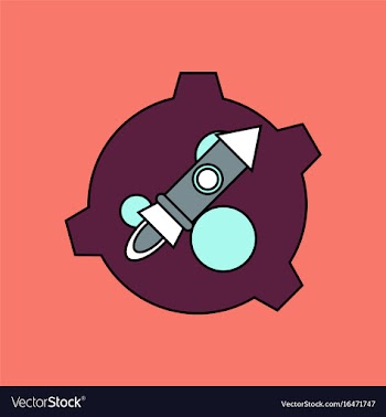Flat icon design collection satellite and rocket vector image