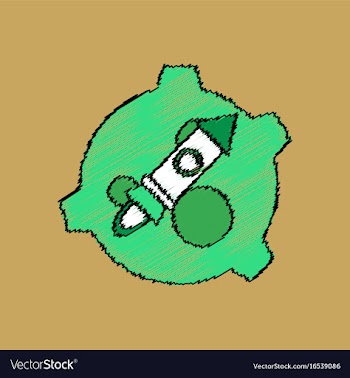 Flat icon design collection satellite and rocket vector image