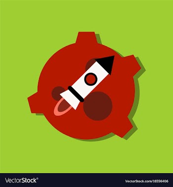 Flat icon design collection satellite and rocket vector image