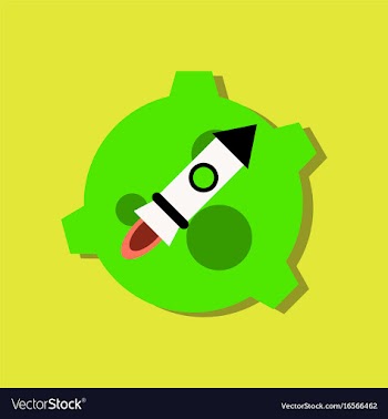 Flat icon design collection satellite and rocket vector image