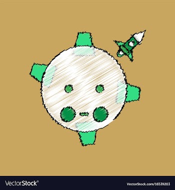 Flat icon design collection satellite and space vector image