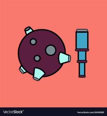 Flat icon design collection satellite and spyglass vector image