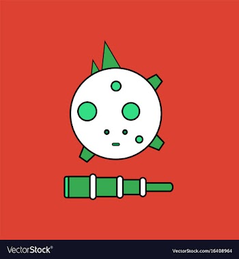 Flat icon design collection satellite and spyglass vector image