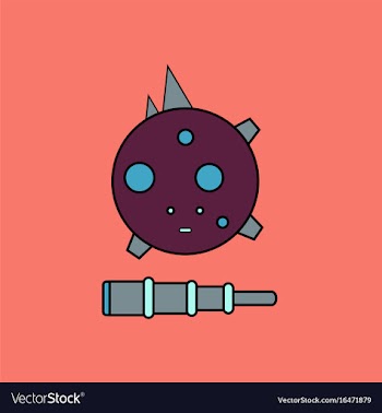 Flat icon design collection satellite and spyglass vector image