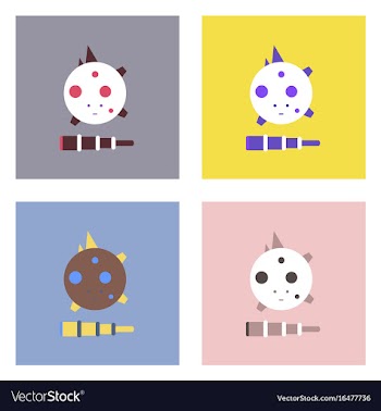 Flat icon design collection satellite and spyglass vector image
