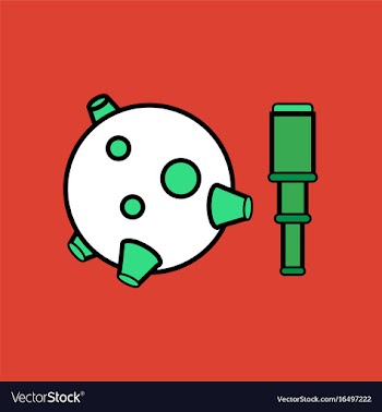 Flat icon design collection satellite and spyglass vector image