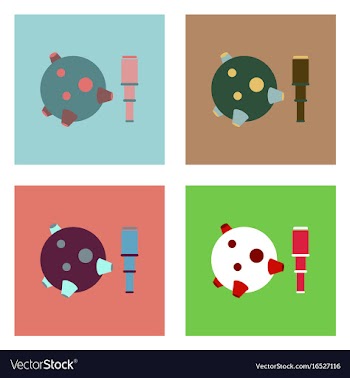 Flat icon design collection satellite and spyglass vector image