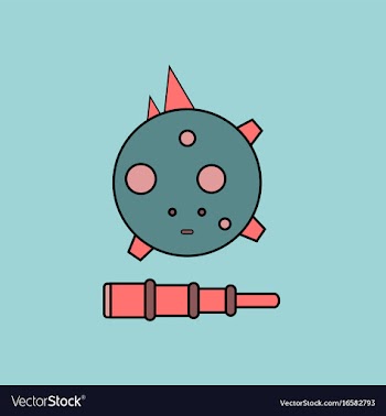 Flat icon design collection satellite and spyglass vector image
