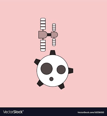 Flat icon design collection satellite and station vector image