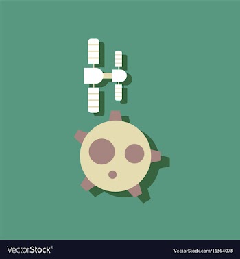 Flat icon design collection satellite and station vector image