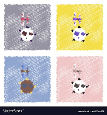 Flat icon design collection satellite and station vector image