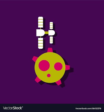 Flat icon design collection satellite and station vector image