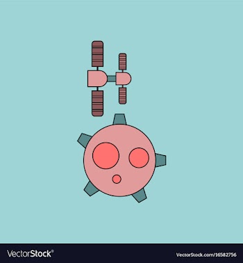 Flat icon design collection satellite and station vector image