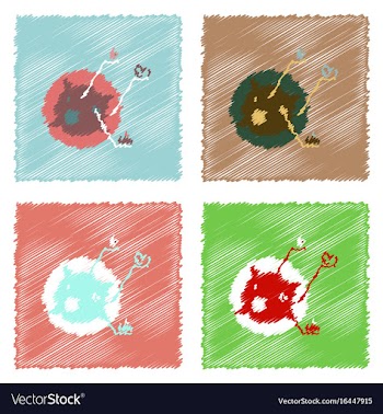 Flat icon design collection satellite and vector image