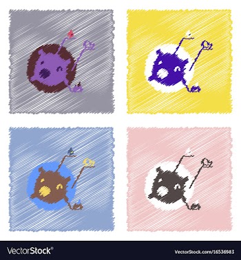 Flat icon design collection satellite and vector image