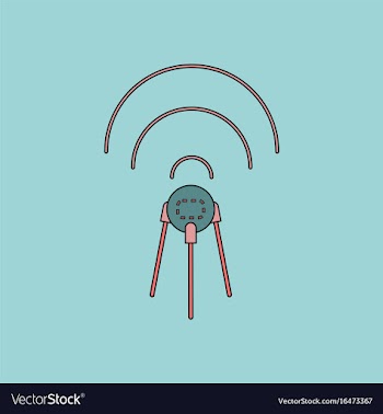 Flat icon design collection satellite and waves vector image