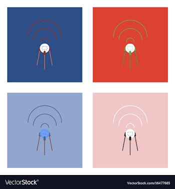 Flat icon design collection satellite and waves vector image