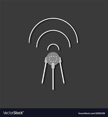 Flat icon design collection satellite and waves vector image