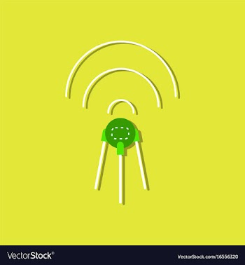 Flat icon design collection satellite and waves vector image