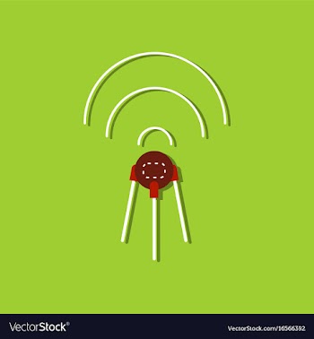Flat icon design collection satellite and waves vector image