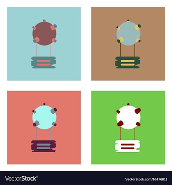 Flat icon design collection satellite base vector image