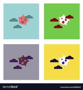 Flat icon design collection satellite in the sky vector image