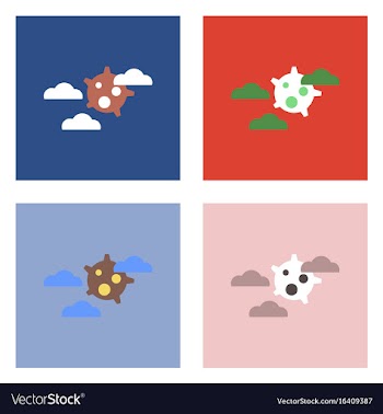 Flat icon design collection satellite in the sky vector image