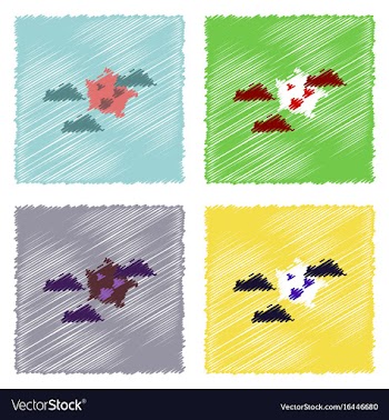 Flat icon design collection satellite in the sky vector image